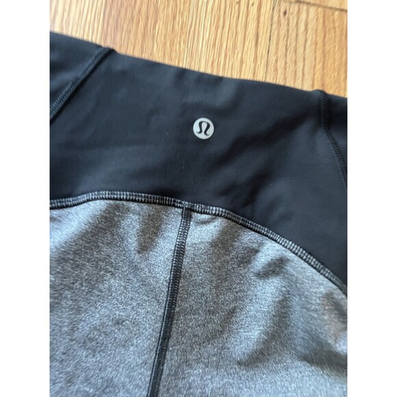 Lululemon Train Times Shorts 6” Size 4 - HeathereD Black Gym Run Hike Train Yoga - Picture 4 of 8